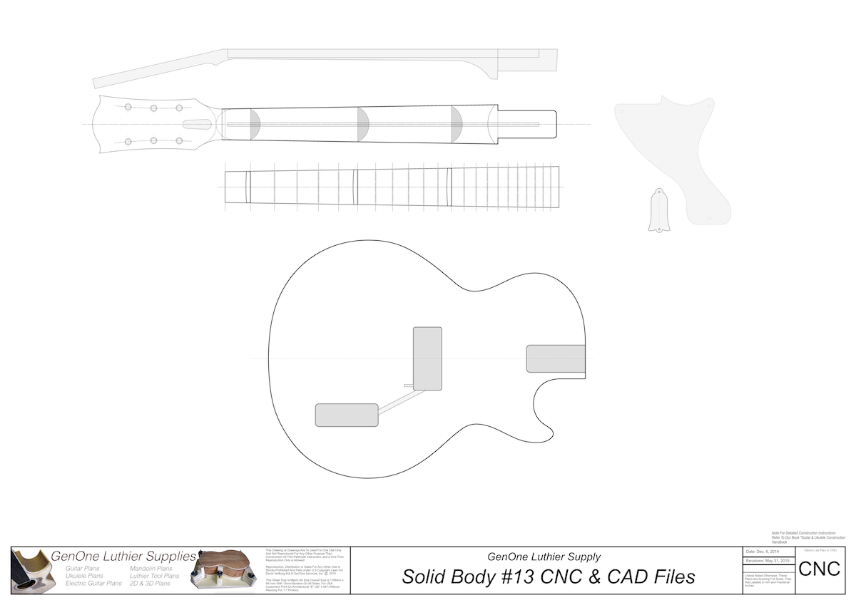 Solid Body Electric Guitar #13 2D CNC Files