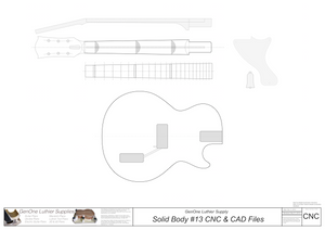 Solid Body Electric Guitar Plan #13 2D CNC File Content