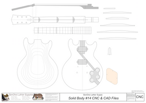 Solid Body Electric Guitar Plan #14 2D CNC File Content