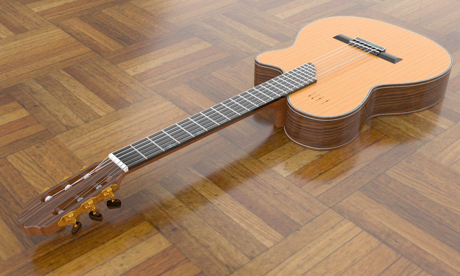 Sand Rosewood Nylon String Electric Guitar, Overall