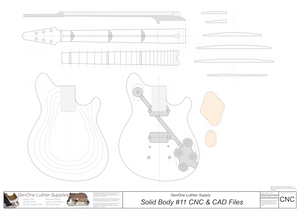 Solid Body Electric Guitar Plan #11 2D CNC File Content