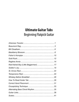 Ultimate Guitar Tabs - Book 1 Beginner, Table of Contents